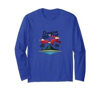 Dominican Pride: Island Paradise Patriotic Celebration Long Sleeve T-Shirt, Adult Unisex, Royal Blue, XL