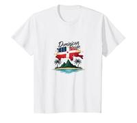Dominican Pride: Island Paradise Patriotic Celebration T-Shirt, Kids, White, 3 Years