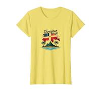 Dominican Pride: Island Paradise Patriotic Celebration T-Shirt, Women, Lemon, M
