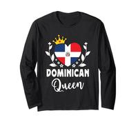 Dominican Queen Dominican Republic Flag Dominican Woman Long Sleeve T-Shirt