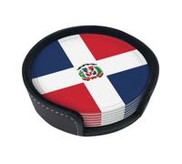 Dominican Republic 6-Piece Coaster Set for Home Decor and Desktop Protection, Suitable for Various Cups and Coffee Mugs.