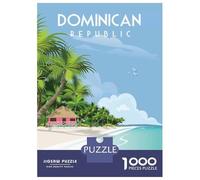 Dominican Republic Adult Paper Puzzle, Historic Square Architecture, Interlocking Paper Pieces for Home Décor Fans, Relaxing Challenge, Gift Idea, 70x50cm/1000pcs