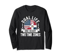 Dominican Republic and USA Roots United Heritage Pride Long Sleeve T-Shirt
