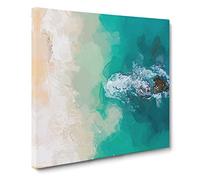 Dominican Republic Beach Canvas Print | Gallery Wrapped 30mm Frame Wall Art | 14x14 inches | Ready to Hang | Abstract Seascape Picture | Living Room Bedroom Lounge Office