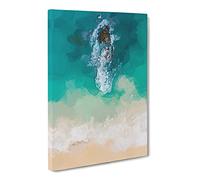 Dominican Republic Beach Canvas Print | Gallery Wrapped 30mm Frame Wall Art | 30x20 inches | Ready to Hang | Abstract Seascape Picture | Living Room Bedroom Lounge Office
