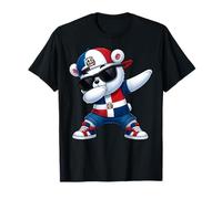 Dominican Republic Bear Patriotic Dabbing Dab Boys Kids 2025 T-Shirt