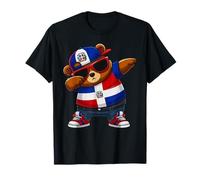 Dominican Republic Bear Patriotic Dabbing Dab Boys Kids 2025 T-Shirt