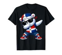 Dominican Republic Bear Patriotic Dabbing Dab Boys Kids 2025 T-Shirt