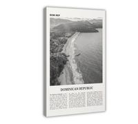 Dominican Republic Black And White Landscape, Dominican , Dominican Poster, Dominicana, Dominica, Santo Domingo, Caribbean Canvas Poster Wall Art Decor Print Picture Paintings for Living Room Bedroom