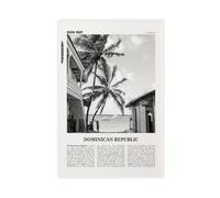 Dominican Republic Black And White Street, Dominica, Santo Domingo, Caribbean City Map Travel Landscape Canvas Art Wall Decor Posters Home Bar Restaurant Garage Cafe Logo Gift 16x24inch(40x60cm)