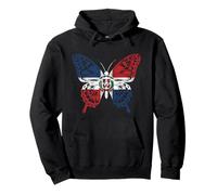 Dominican Republic Butterfly Flag Pride Pullover Hoodie
