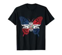 Dominican Republic Butterfly Flag Pride T-Shirt