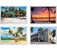 Dominican Republic - Carribean - 4 Pack - Jumbo Fridge Magnet/Magnets