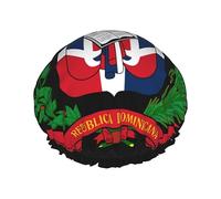 Dominican Republic Coat Of Arms Flag Shower Caps For Women DoubleWaterproof Hair Cap Funny Reusable Bath Hat