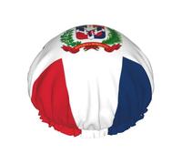 Dominican Republic Double Layer Shower Cap with Comfort Skin Friendly Design for Hair Protection During Bathing