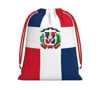 Dominican Republic Drawstring Gift Bag,Xmas Wedding Birthday Party FavorsM | Soft Short Plush Reusable Gift Bags for Holiday Present Wrapping & Festival Party Supplies Favors & Christmas Decorations