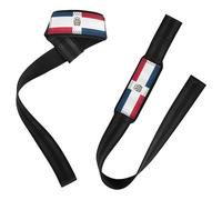 Dominican Republic Flag 26" Padded Neoprene Wrist Wraps for Weightlifting, Bodybuilding, Powerlifting, Strength Training