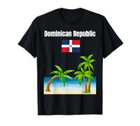 Dominican Republic Flag Beach Lover Travel Souvenir T-Shirt