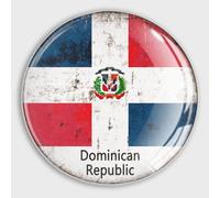 Dominican Republic Flag Country Refrigerator Magnets Glass Small Round Fridge Magnets Multi-Use Premium Magnets for Fridge Locker Whiteboard Billboard Kitchen Office School Travel Souvenir