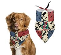Dominican Republic Flag Dog Bandanas Triangle Dog Bibs Cute Pet Scarf Kerchief for Small Medium Large Pet