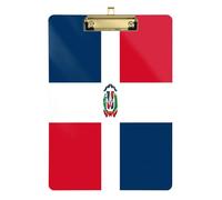 Dominican Republic Flag ECG clipboard Transparent for Football Softball Coaching Size 9 x 12