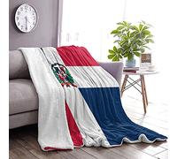 Dominican Republic Flag Fleece Warm Soft Throw Blankets Anti-Static Thick Fuzzy Luxury Bed Blanket for Couch, Bed, Sofa Ultra Luxurious Warm and Cozy for All Seasons 80"X60"