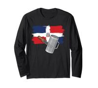 Dominican Republic Flag Güira Merengue Music Lover's DR Long Sleeve T-Shirt
