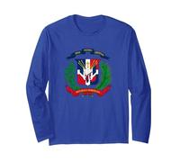 Dominican Republic Flag Long Sleeve T-Shirt, Adult Unisex, Royal Blue, XL