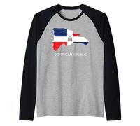Dominican Republic Flag Raglan Baseball Tee