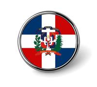 Dominican Republic Flag Round Metal Badge Lapel Pin,Stylish Patriotic Pattern Button Brooch Decorative Badges for Men Women