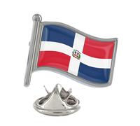 Dominican Republic Flag Silver Lapel Pin Badge
