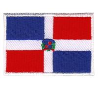 Dominican Republic Flag Small Iron-On or Sew On Iron-On Patch for Clothes Embroidered Iron-On Patch Applique Patch Size 4.7 x 3.2 cm