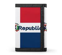 Dominican Republic Flag Tri-fold Leather Wallet for Men with Slim Wallets for Men with 1 ID and 8 Slots