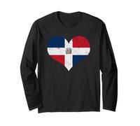 Dominican Republic Heart Flag Design Vintage Island Heritage Long Sleeve T-Shirt