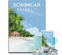 Dominican Republic Jigsaw Puzzles for Adults Teenagers Jigsaws Puzzle,Help The Brain Exercise Addictive Toys to Cultivate Patience Parent-child Interaction 38x26cm
