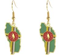 Dominican Republic Map Earrings Stylish Geographic Jewelry Unique Gift for Travelers Handmade Earrings Trendy Accessory Women's Fashion Statement Jewelry