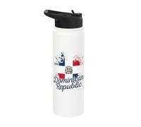 Dominican Republic Patriotic Dominican Flag Stainless Steel Insulated Water Bottle