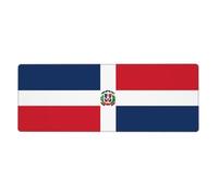Dominican Republic Pattern Oversized Keyboard and Mouse pad 12x31.5 inches, Lock-Edge Design, Non-Slip and wear-Resistant,
