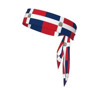 Dominican Republic Performance Sports Headband - Double Sided Moisture Wicking Workout Head Tie for Running, Yoga & Gym