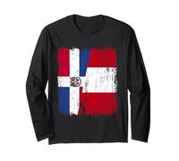Dominican Republic Peru Half Flag Long Sleeve T-Shirt
