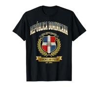 Dominican Republic Pride Laurel Wreath Est T-Shirt