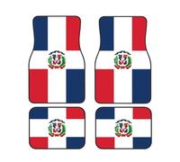 Dominican Republic Print Car Floor Mat Pads - Front Back Rugs All-Weather Auto Foot Mat Set of 4 Pieces, for Women Men
