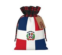Dominican Republic Print Christmas Drawstring Bags Snack Wrap, Reusable Holiday Treat Sacks for Presents S