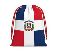 Dominican Republic Print Drawstring Bags, Soft Plush Pouch Gift Bag, Christmas Favour Bags, Reusable Jewellery Storage Pouches for Party Wedding Candy Packaging Large