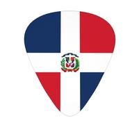Dominican Republic printed guitar picks, 12-piece set with thin, medium, and thick styles, comes with a storage case