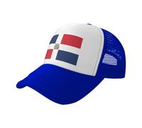 Dominican Republic Printed mesh Black Baseball Cap, Adjustable Sun hat, Suitable for Outdoor Travel and Everyday wear, Blue, One size