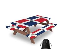 Dominican Republic Rectangular water-repellent picnic tablecloths, outdoor camping, picnic, BBQ