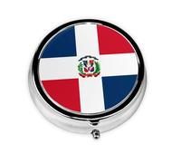 Dominican Republic This Small, Round Pill Box is a Portable Travel Medicine Organizer with Three compartments for Storing Daily medications.