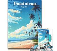 Dominican Republic Travel Jigsaw Puzzles for Teenagers 1000,Toys Educational Games Stress Relieving Suitable for Desktop Decoration 75x50cm