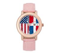 Dominican Republic U.S. Flag Fashion Women's Watch Easy Reader Novelty Slim Quartz Casual Dress Wrist Watches